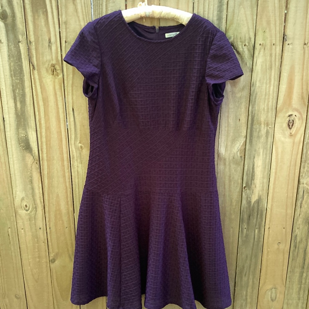 Sandra Darren Purple Midi Dress